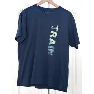 Mens Attifit Size Large L T Shirt Tee Just Train Navy Blue